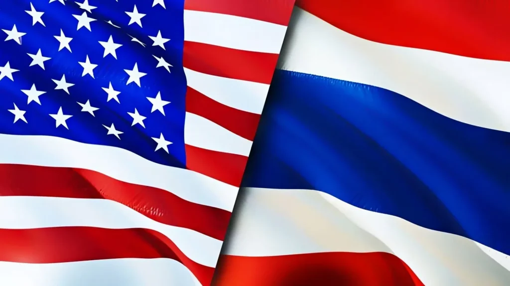 alf US and half Thailand flags representing software development collaboration in 2025